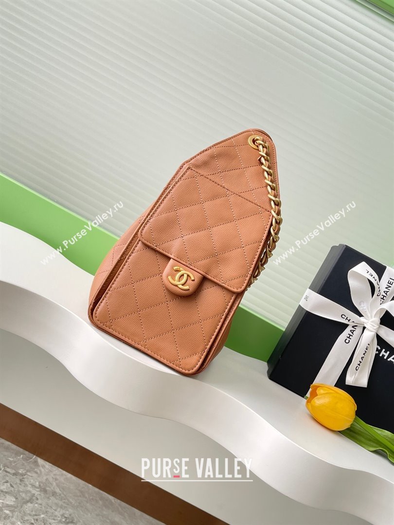 Chanel 25 Small Handbag in Grained Calfskin AS5293 Light Brown 2025 0811 (yezi-2508110067)