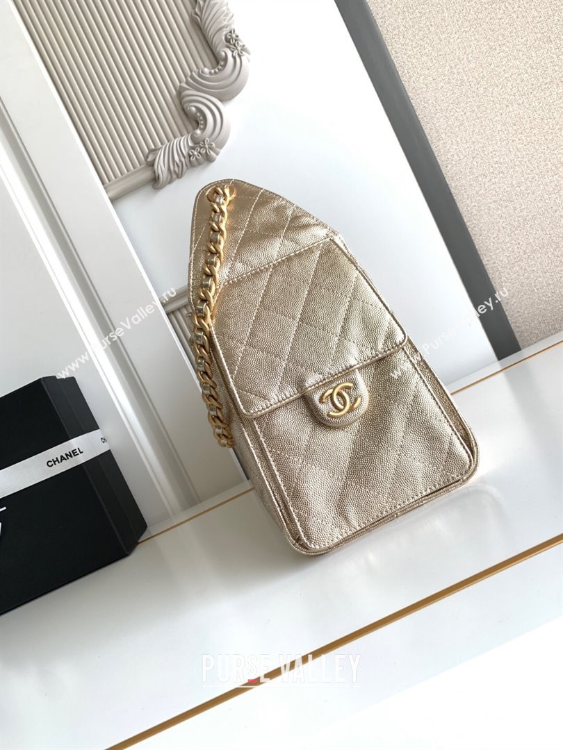 Chanel 25 Small Handbag in Grained Calfskin AS5293 Light Gold 2025 0811 (yezi-2508110071)