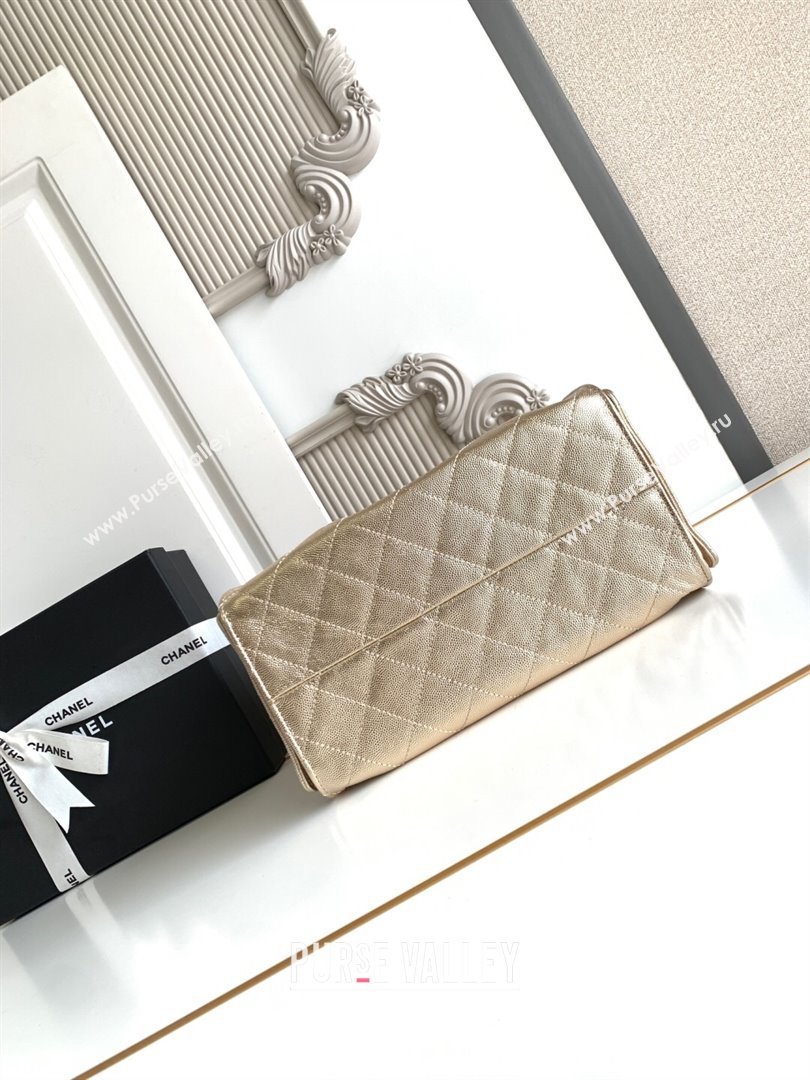 Chanel 25 Small Handbag in Grained Calfskin AS5293 Light Gold 2025 0811 (yezi-2508110071)