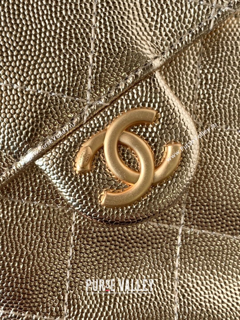 Chanel 25 Small Handbag in Grained Calfskin AS5293 Light Gold 2025 0811 (yezi-2508110071)