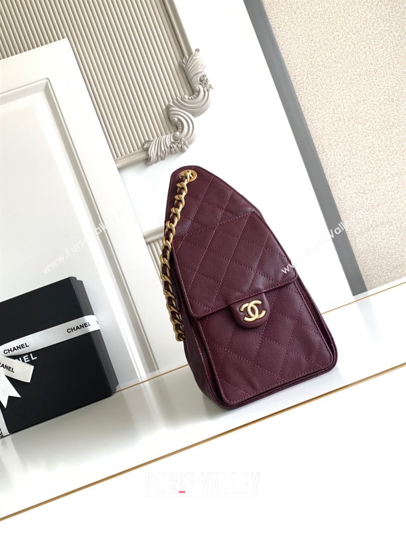 Chanel 25 Small Handbag in Grained Calfskin AS5293 Dark Burgundy 2025 0811 (yezi-2508110072)