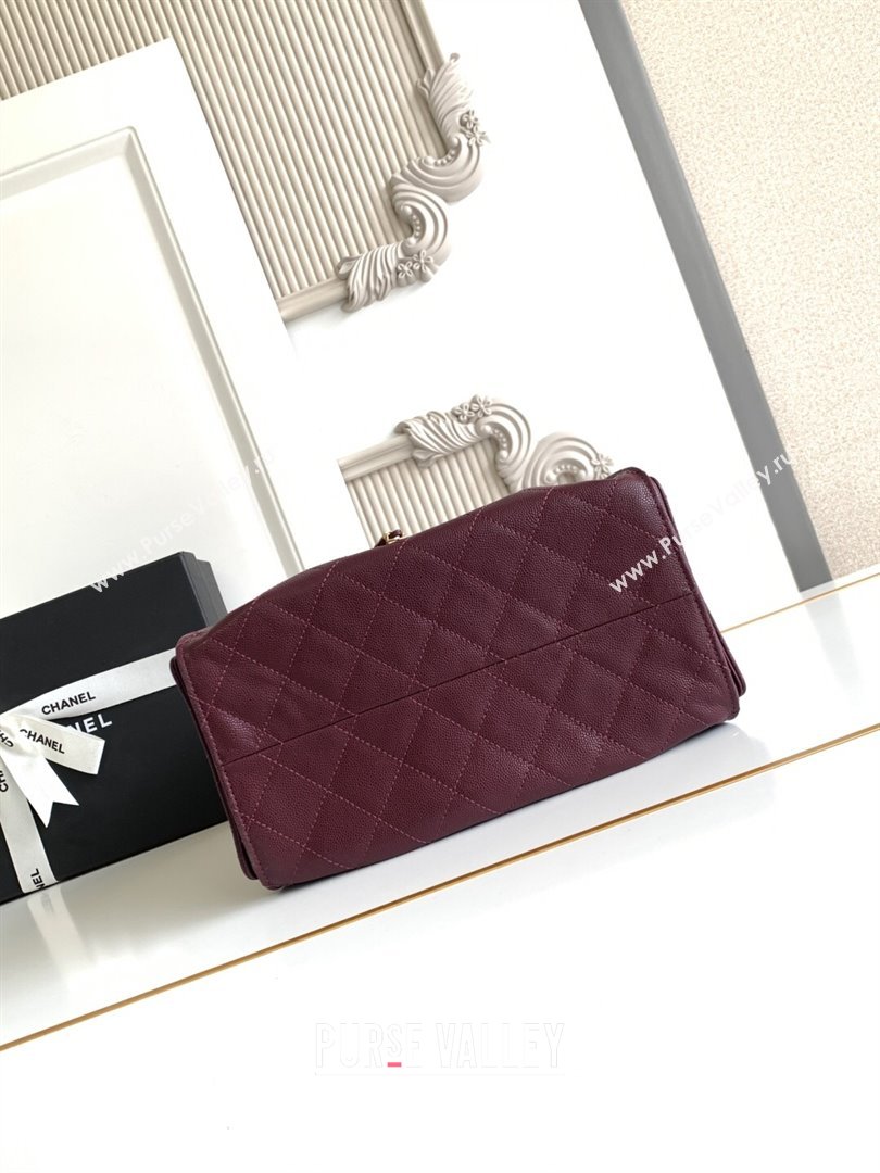 Chanel 25 Small Handbag in Grained Calfskin AS5293 Dark Burgundy 2025 0811 (yezi-2508110072)