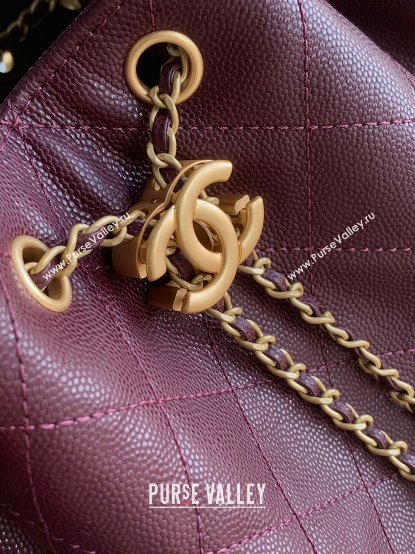 Chanel 25 Small Handbag in Grained Calfskin AS5293 Dark Burgundy 2025 0811 (yezi-2508110072)