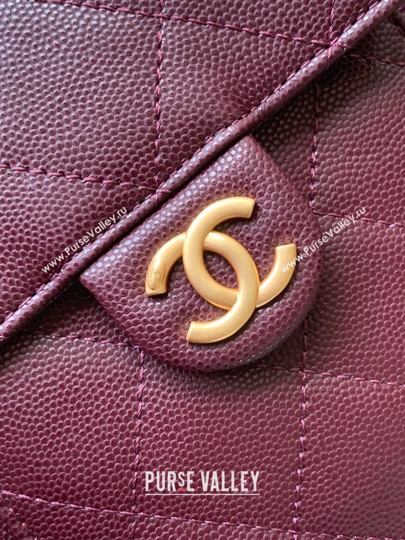 Chanel 25 Small Handbag in Grained Calfskin AS5293 Dark Burgundy 2025 0811 (yezi-2508110072)