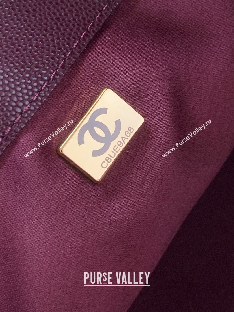 Chanel 25 Small Handbag in Grained Calfskin AS5293 Dark Burgundy 2025 0811 (yezi-2508110072)