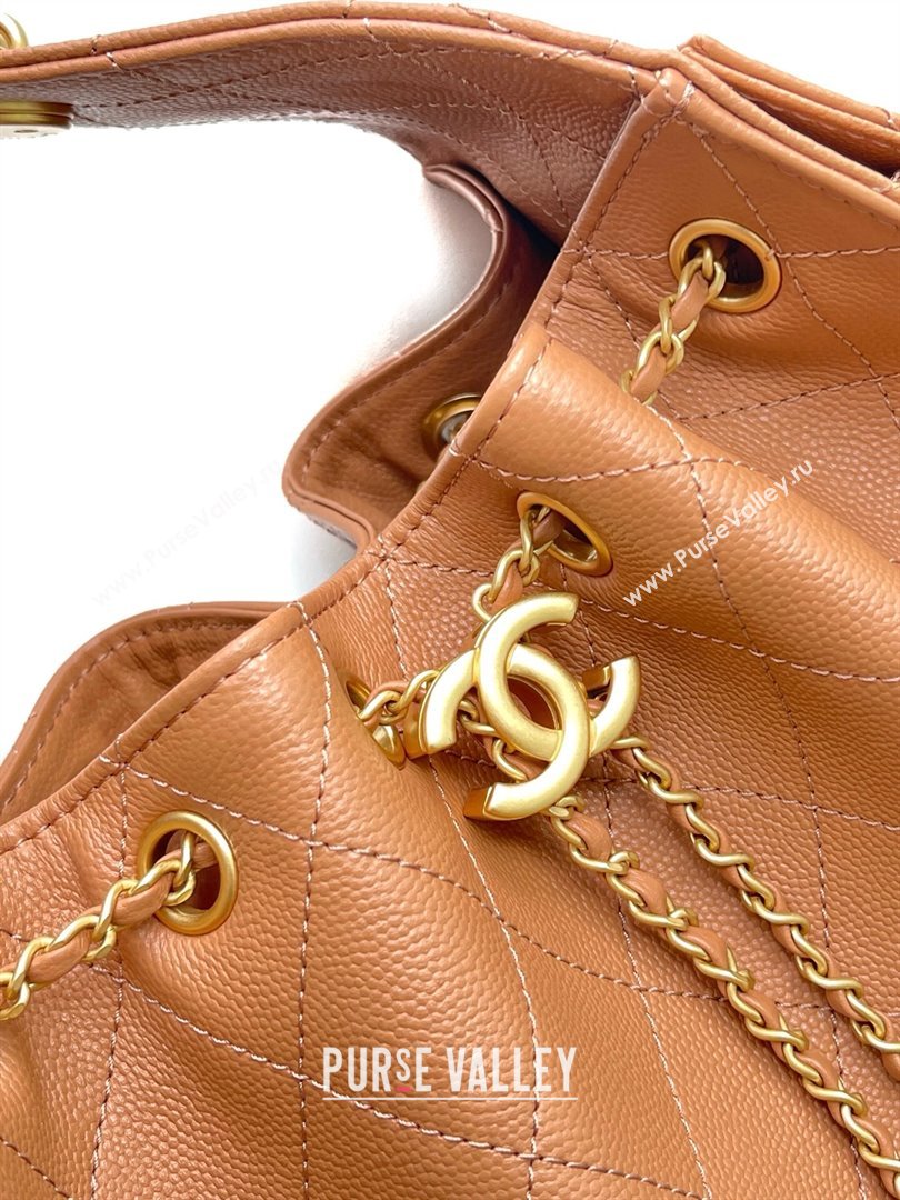 Chanel 25 Small Handbag in Grained Calfskin AS5293 Light Brown 2025 0811 (yezi-2508110067)