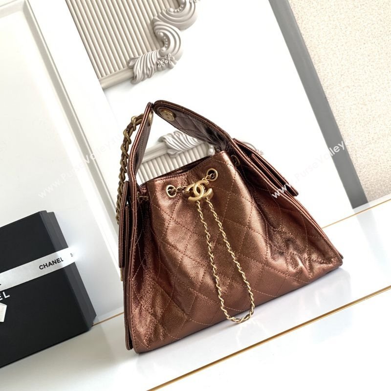 Chanel 25 Small Handbag in Grained Calfskin AS5293 Dark Gold 2025 0811 (yezi-2508110073)