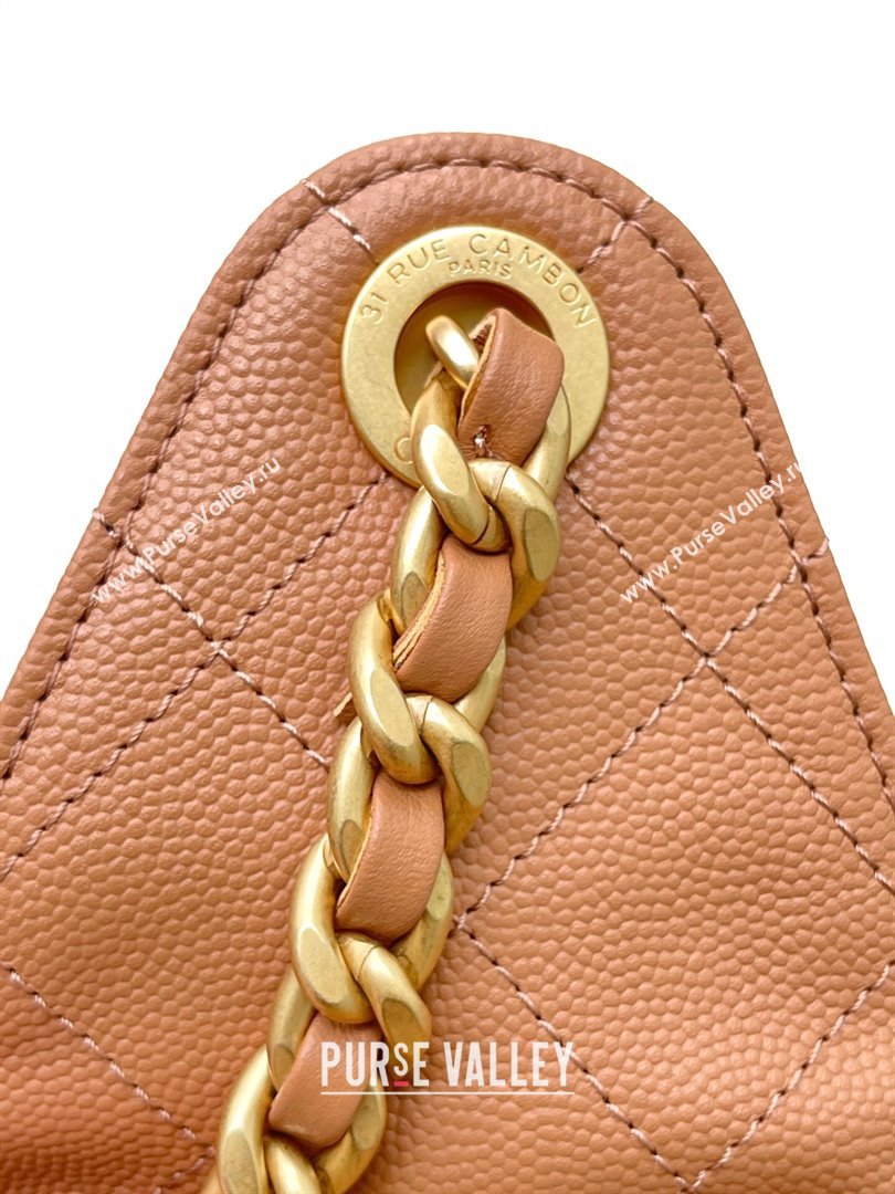 Chanel 25 Small Handbag in Grained Calfskin AS5293 Light Brown 2025 0811 (yezi-2508110067)