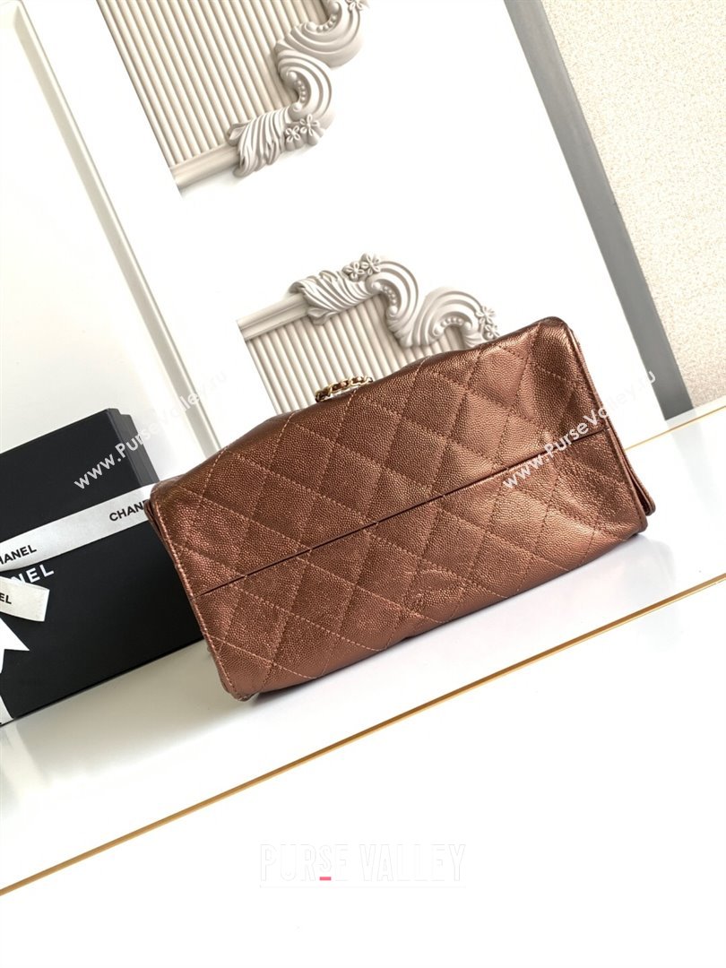 Chanel 25 Small Handbag in Grained Calfskin AS5293 Dark Gold 2025 0811 (yezi-2508110073)