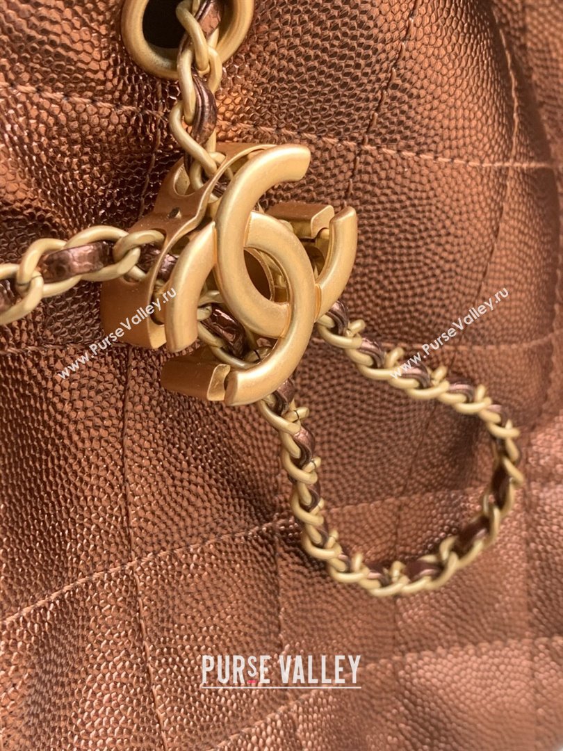 Chanel 25 Small Handbag in Grained Calfskin AS5293 Dark Gold 2025 0811 (yezi-2508110073)