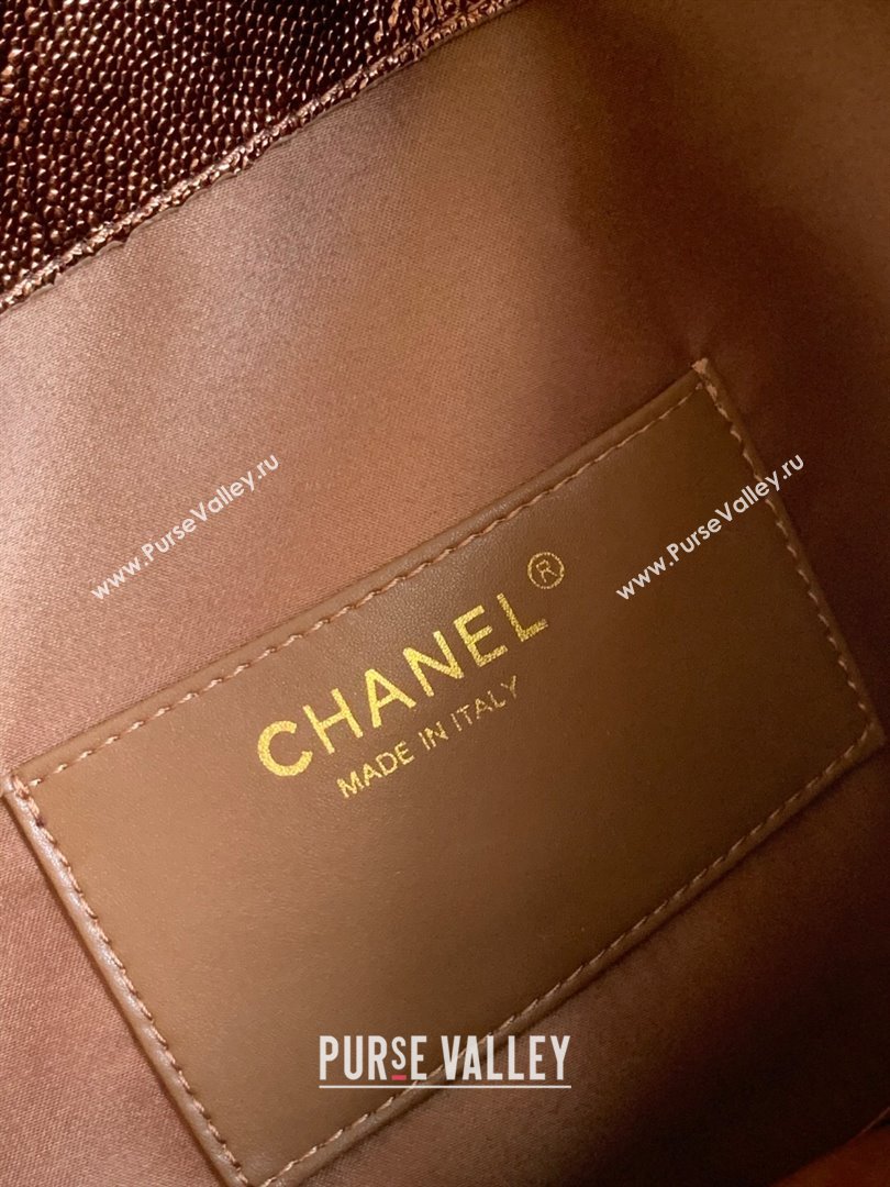 Chanel 25 Small Handbag in Grained Calfskin AS5293 Dark Gold 2025 0811 (yezi-2508110073)