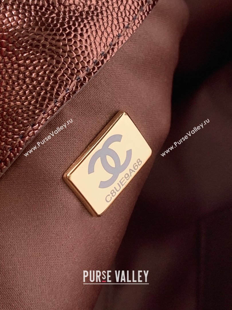 Chanel 25 Small Handbag in Grained Calfskin AS5293 Dark Gold 2025 0811 (yezi-2508110073)