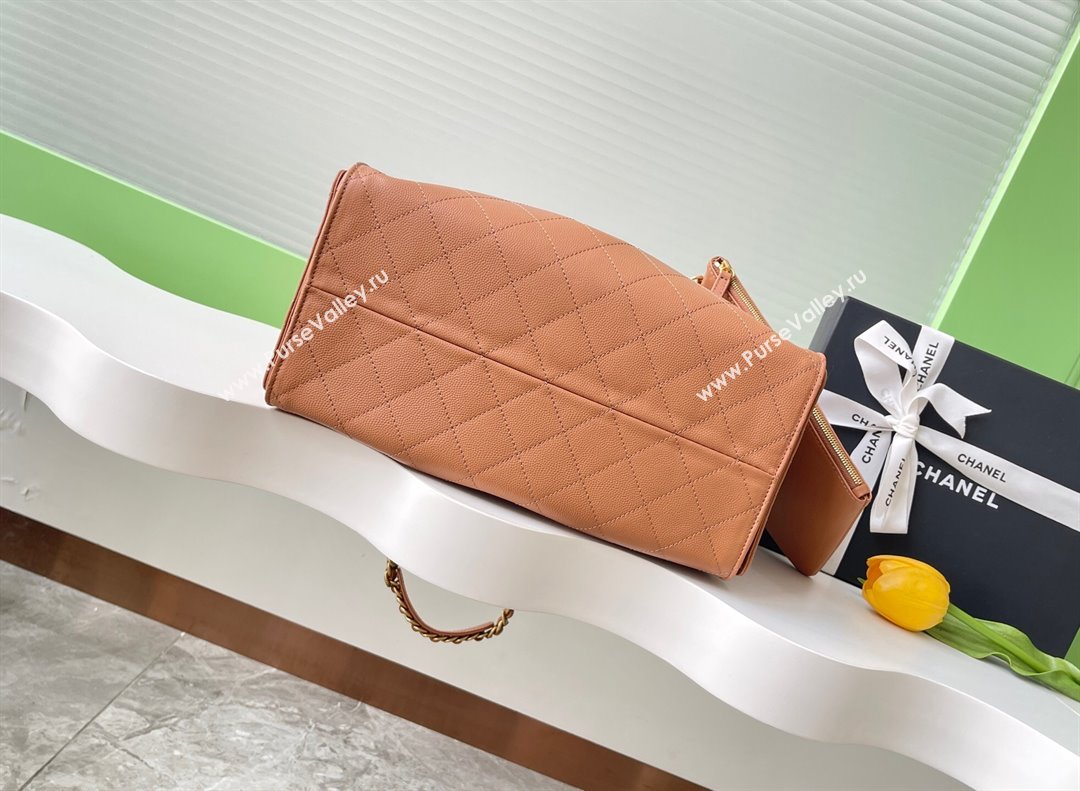 Chanel 25 Grained Calfskin Medium Handbag AS5311 Light Brown 2025 0811 (yezi-2508110066)