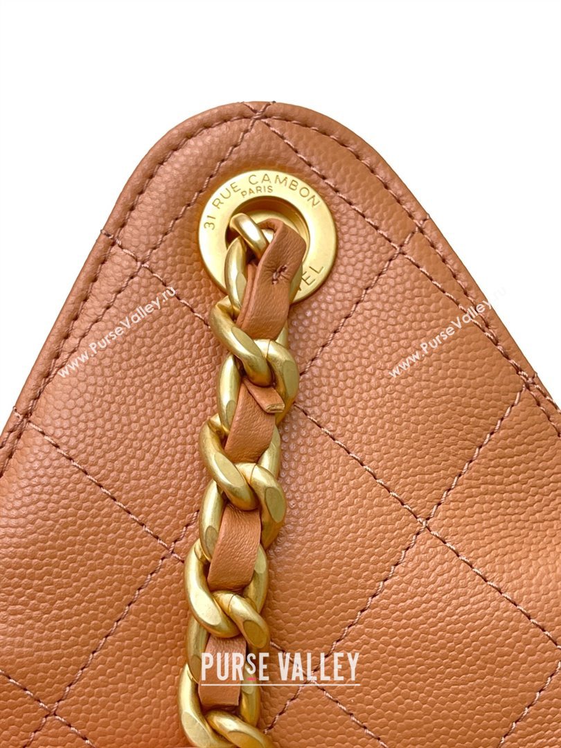 Chanel 25 Grained Calfskin Medium Handbag AS5311 Light Brown 2025 0811 (yezi-2508110066)