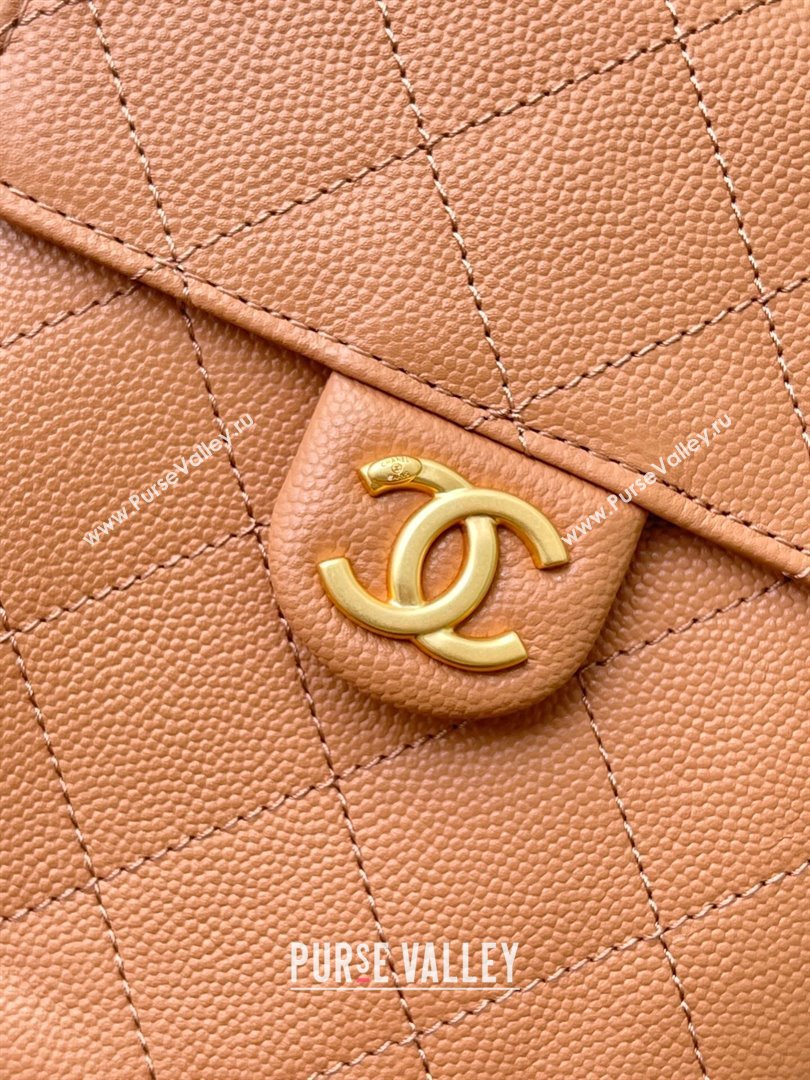 Chanel 25 Grained Calfskin Medium Handbag AS5311 Light Brown 2025 0811 (yezi-2508110066)