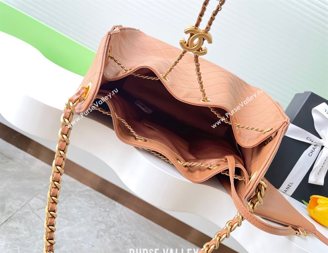Chanel 25 Grained Calfskin Medium Handbag AS5311 Light Brown 2025 0811 (yezi-2508110066)
