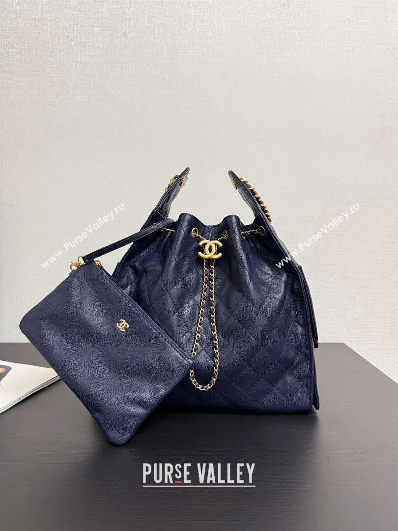 Chanel 25 Grained Calfskin Medium Handbag AS5311 Navy Blue 2025 0811 (yezi-2508110064)