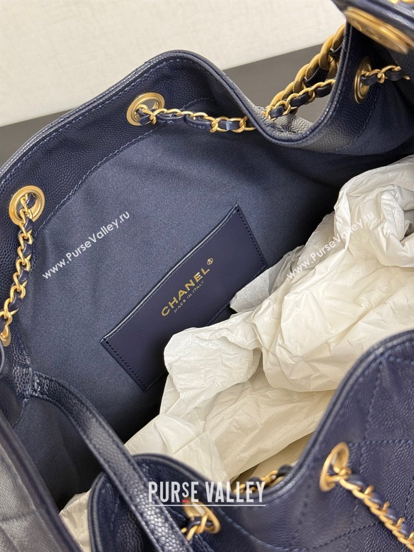Chanel 25 Grained Calfskin Medium Handbag AS5311 Navy Blue 2025 0811 (yezi-2508110064)