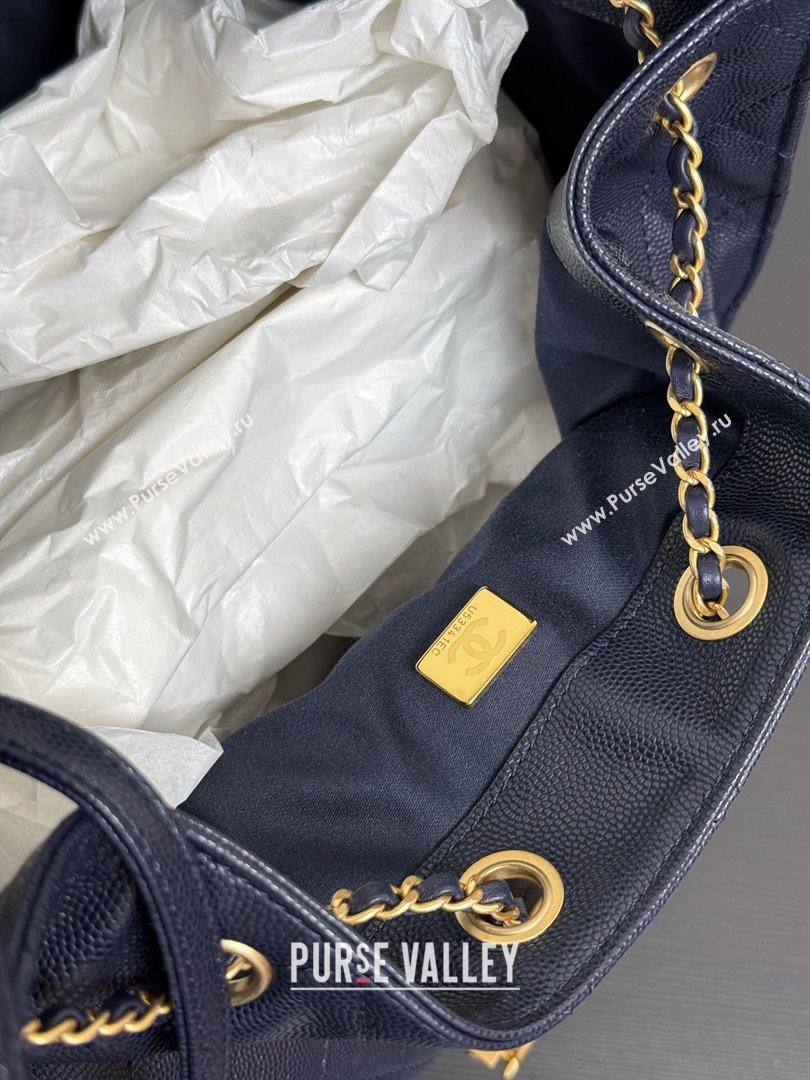 Chanel 25 Grained Calfskin Medium Handbag AS5311 Navy Blue 2025 0811 (yezi-2508110064)