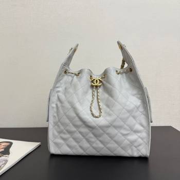 Chanel 25 Grained Calfskin Medium Handbag AS5311 Light Grey 2025 0811 (yezi-2508110063)