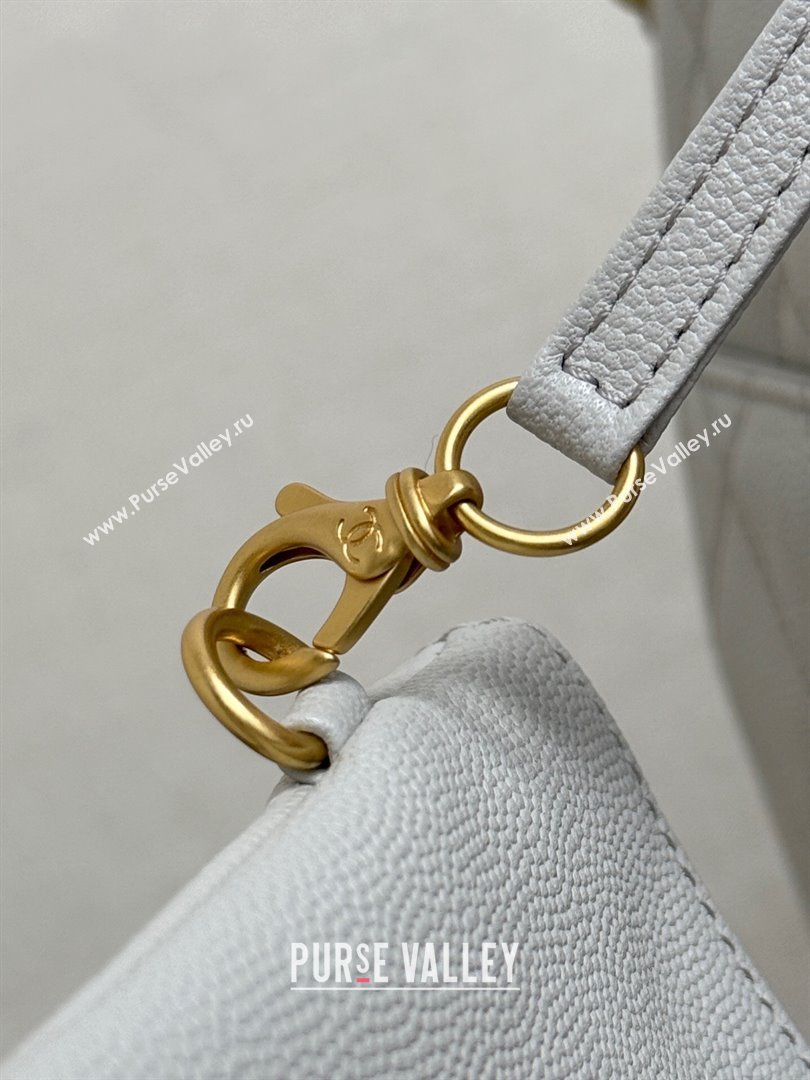Chanel 25 Grained Calfskin Medium Handbag AS5311 Light Grey 2025 0811 (yezi-2508110063)