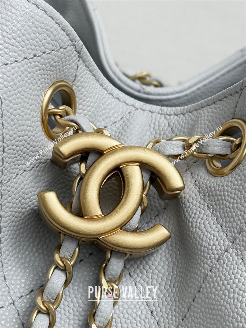 Chanel 25 Grained Calfskin Medium Handbag AS5311 Light Grey 2025 0811 (yezi-2508110063)