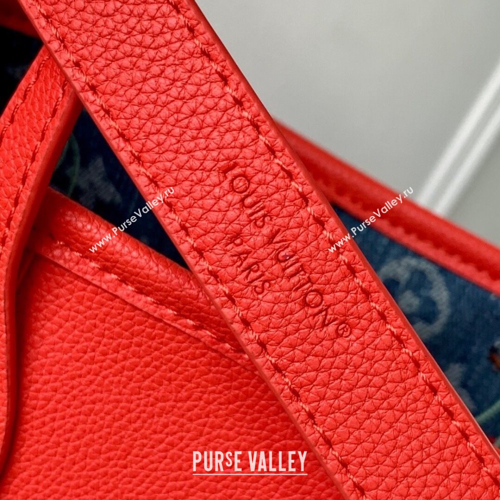 Louis Vuitton LV x TM Neverfull Inside Out BB Tote Bag in Blue Cherry Monogram Denim 2025 M14997 (KI-250702014)