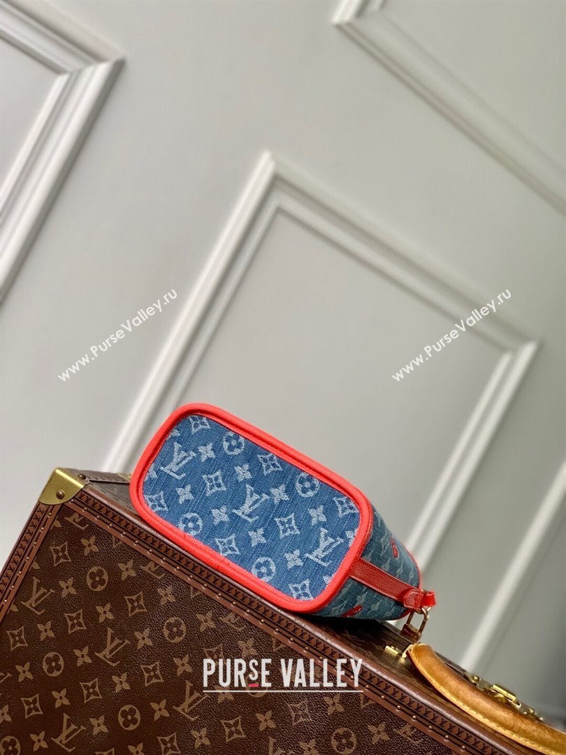Louis Vuitton LV x TM Neverfull Inside Out BB Tote Bag in Blue Cherry Monogram Denim 2025 M14997 (KI-250702014)