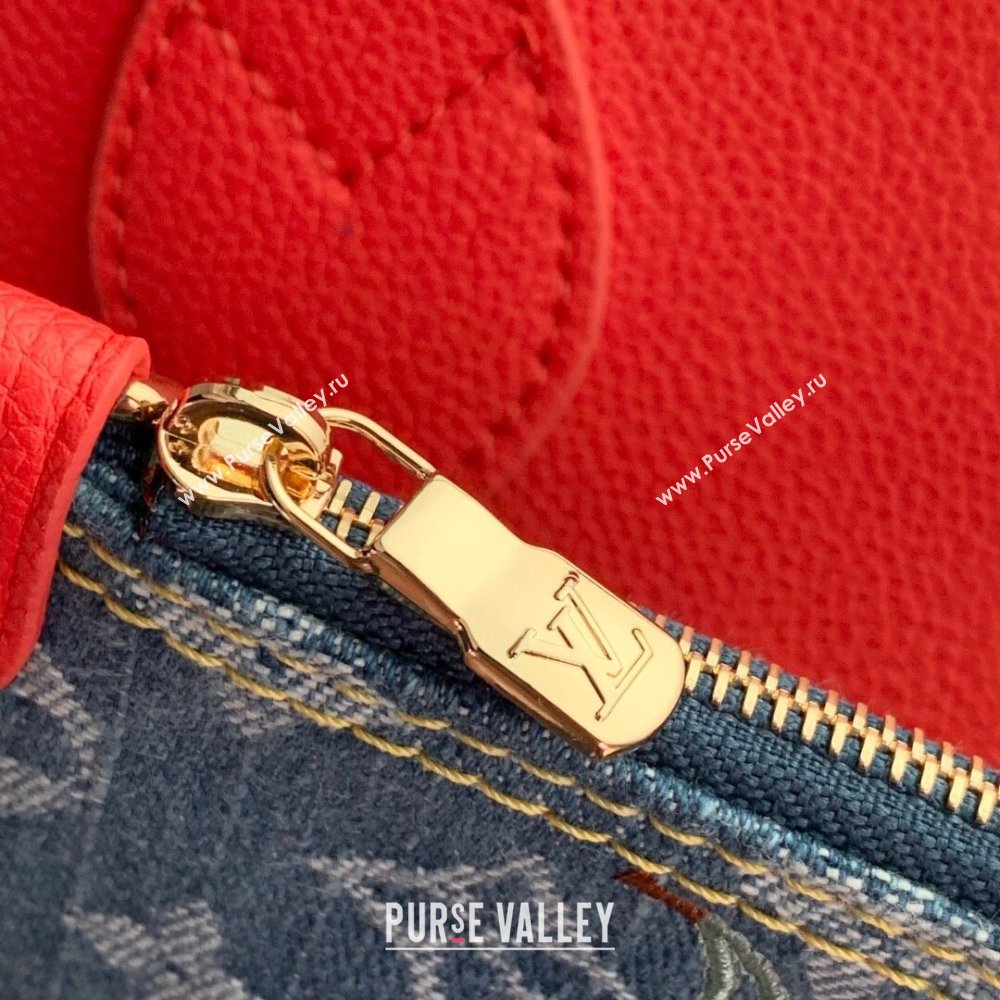 Louis Vuitton LV x TM Neverfull Inside Out BB Tote Bag in Blue Cherry Monogram Denim 2025 M14997 (KI-250702014)