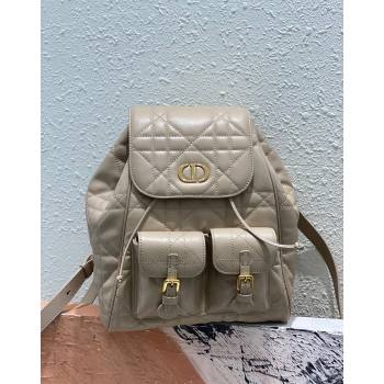 Dior Medium Dior Caro Backpack Bag in Macrocannage Lambskin Biscuit Beige 2024 (XXG-241101016)