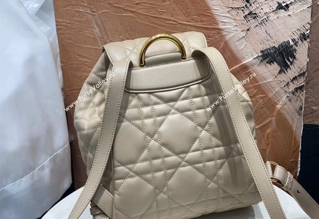 Dior Medium Dior Caro Backpack Bag in Macrocannage Lambskin Biscuit Beige 2024 (XXG-241101016)