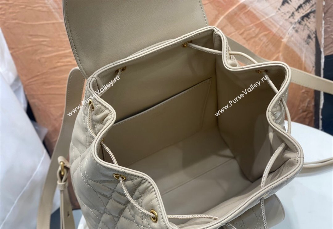 Dior Medium Dior Caro Backpack Bag in Macrocannage Lambskin Biscuit Beige 2024 (XXG-241101016)