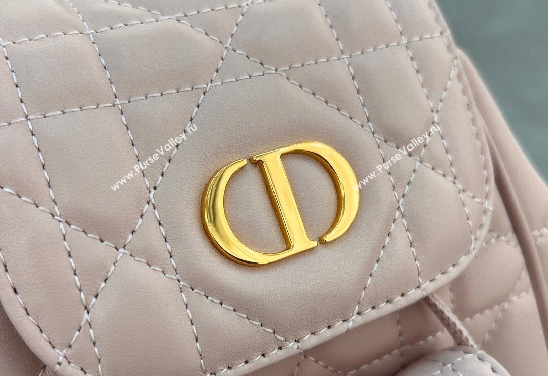 Dior Small Dior Caro Backpack Bag in Macrocannage Lambskin Light Pink 2024 (XXG-241101008)