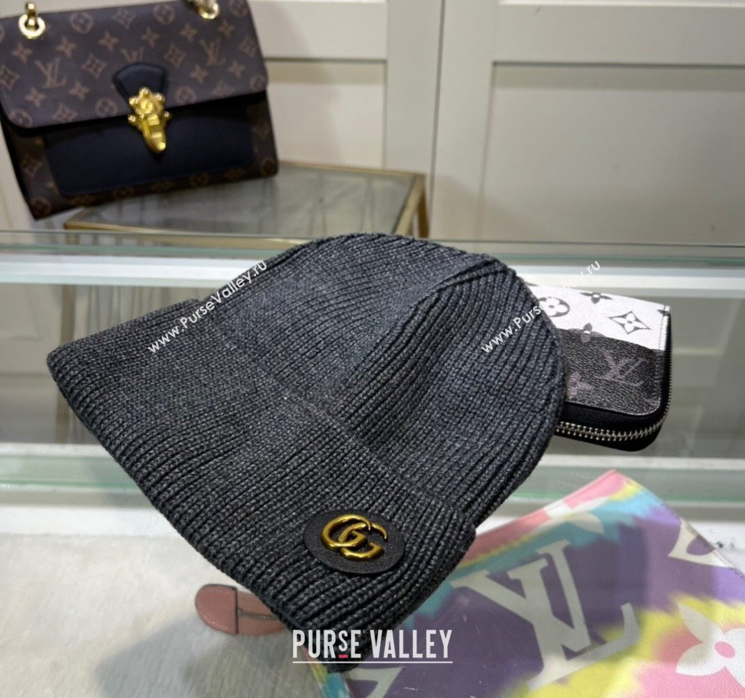 Gucci Knit Hat with GG Patch Grey 2024 1019027 (A-241019088)