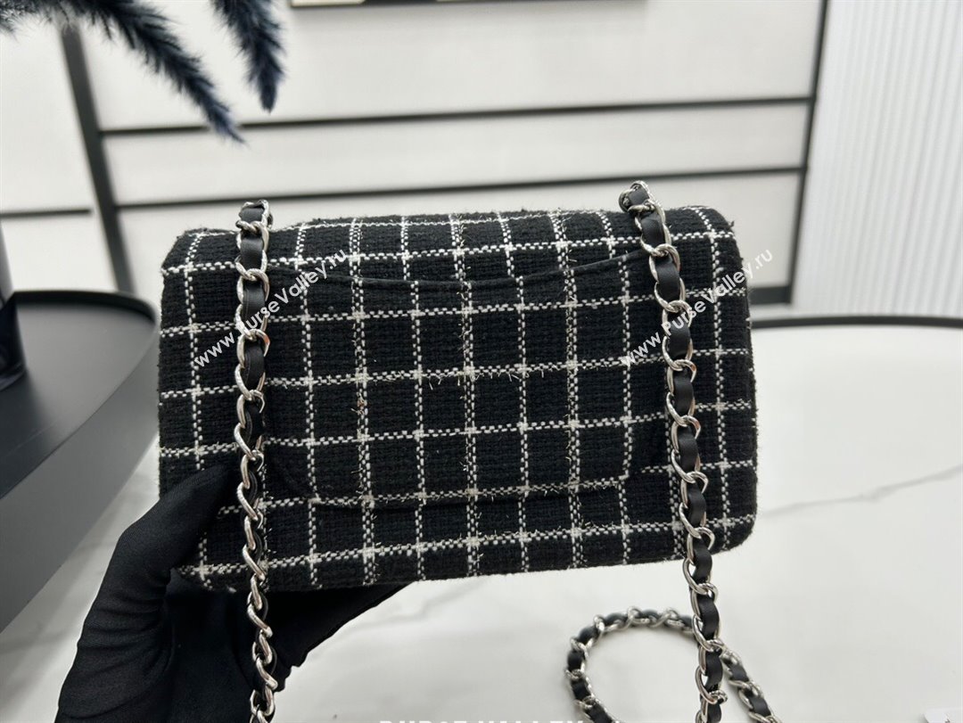 Chanel Classic Check Tweed Mini Flap Bag A01116 Black 2023 1020 (yezi-231020062)