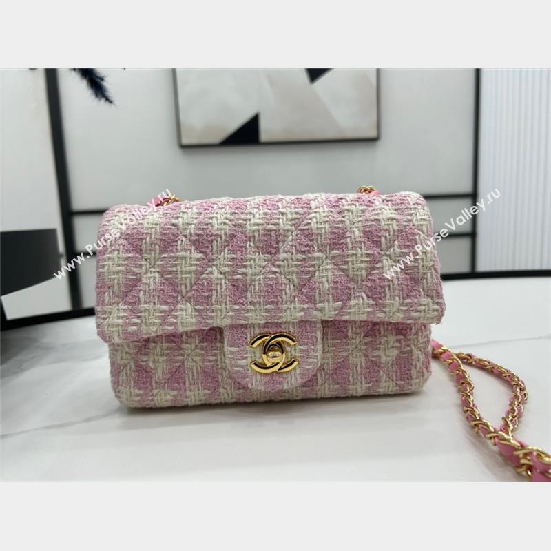 Chanel Classic Tweed Mini Flap Bag A01116 Purple White 2023 1020 (yezi-231020061)