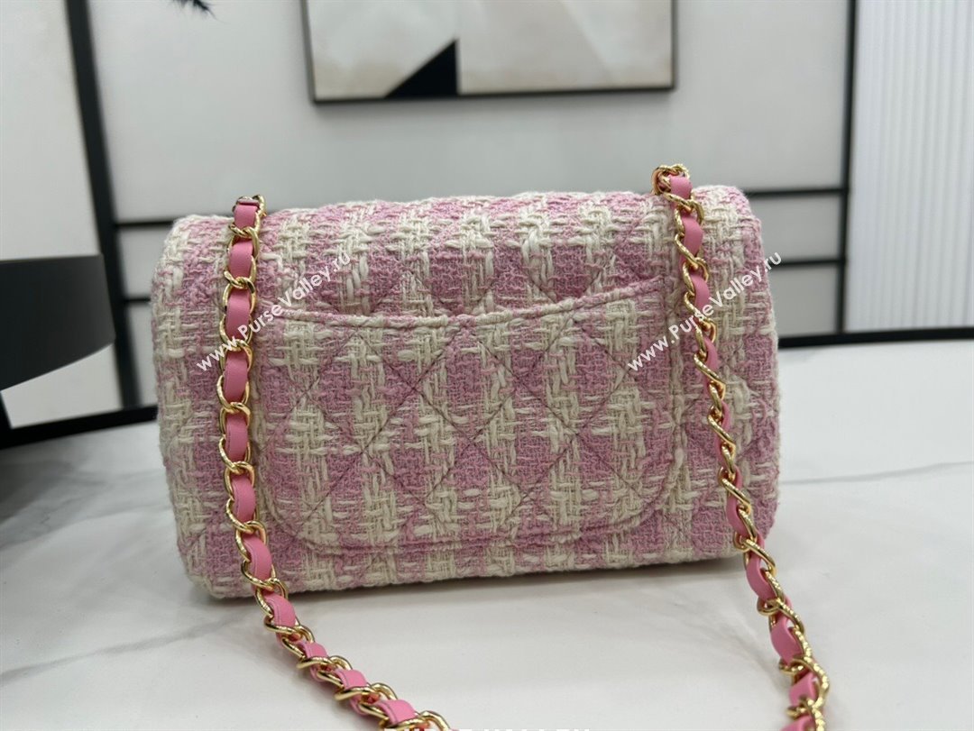 Chanel Classic Tweed Mini Flap Bag A01116 Purple White 2023 1020 (yezi-231020061)