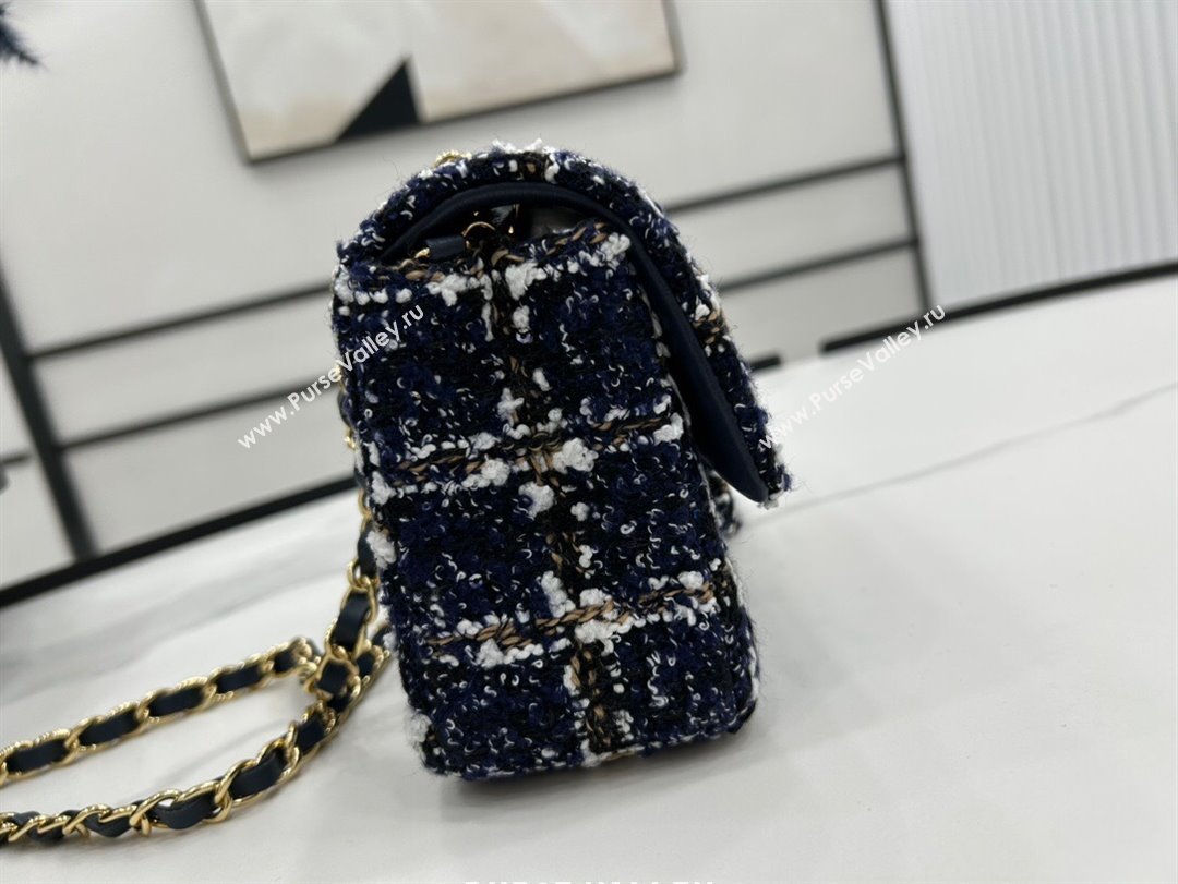 Chanel Classic Tweed Mini Flap Bag A01116 Navy Blue 2023 1020 (yezi-231020065)