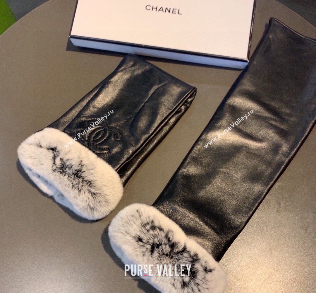 Chanel Lambskin and Rubbit Fur Sleeve Black 2023 1206 (XMN-231206052)