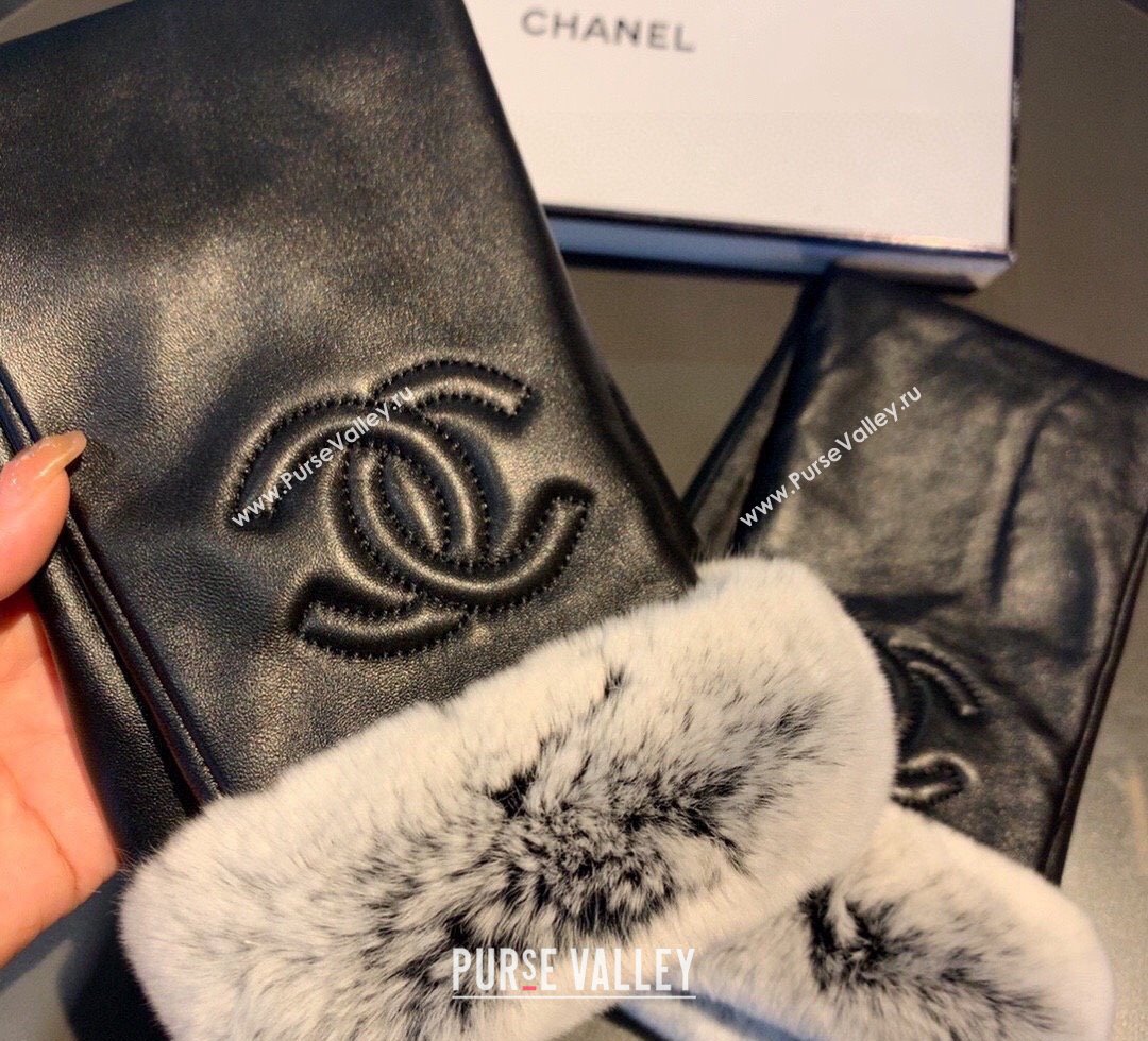 Chanel Lambskin and Rubbit Fur Sleeve Black 2023 1206 (XMN-231206052)