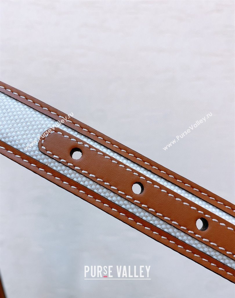Celine Triomphe Medium Belt 2.5cm in Logo Textile and Calfskin with Circle Buckle 2023 (99-231207023)