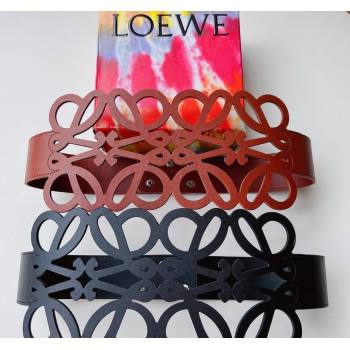 Loewe Anagram cut-out waist belt 13cm in smooth calfskin 2023 (99-231207043)