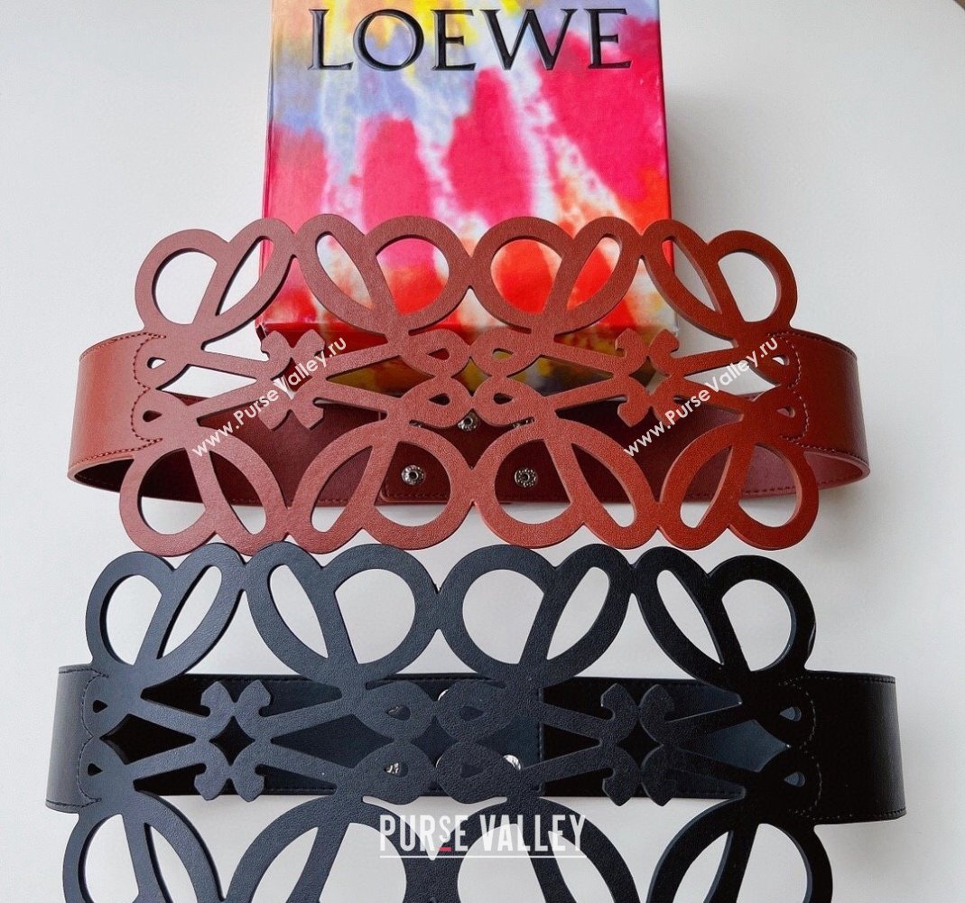 Loewe Anagram cut-out waist belt 13cm in smooth calfskin 2023 (99-231207043)