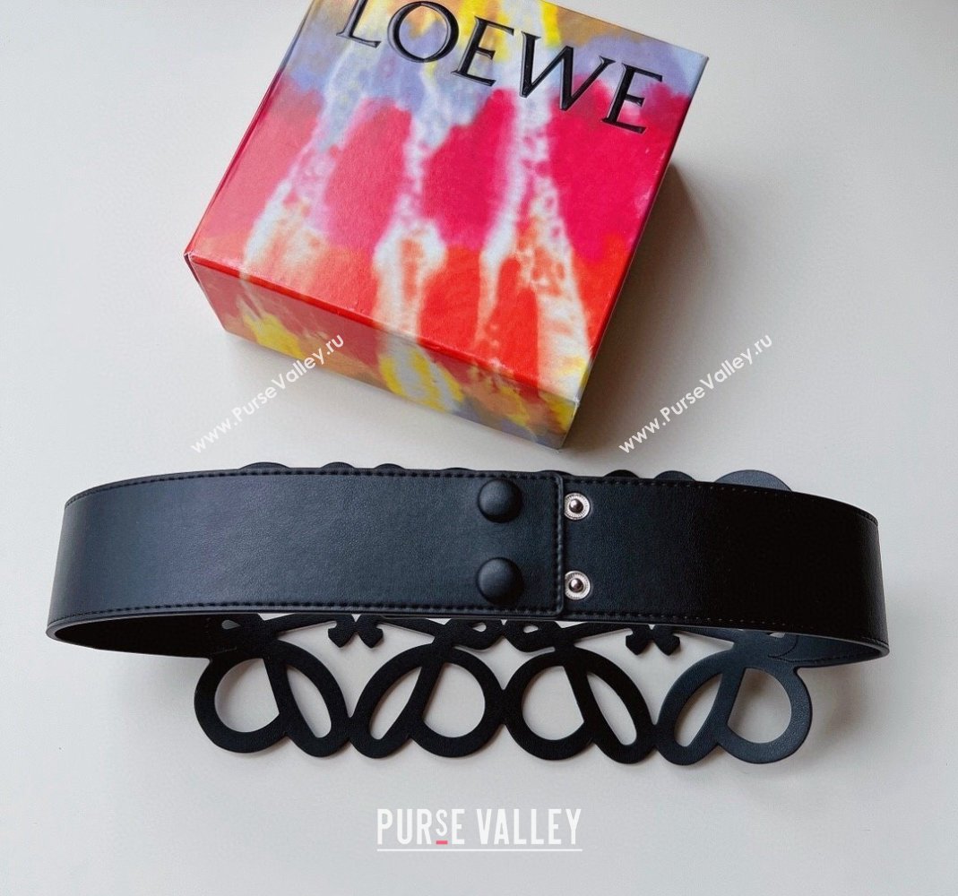 Loewe Anagram cut-out waist belt 13cm in smooth calfskin 2023 (99-231207043)