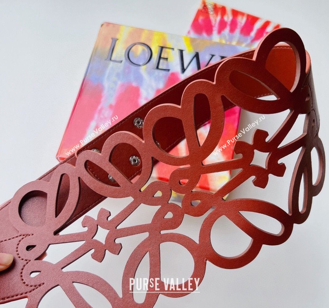 Loewe Anagram cut-out waist belt 13cm in smooth calfskin 2023 (99-231207043)