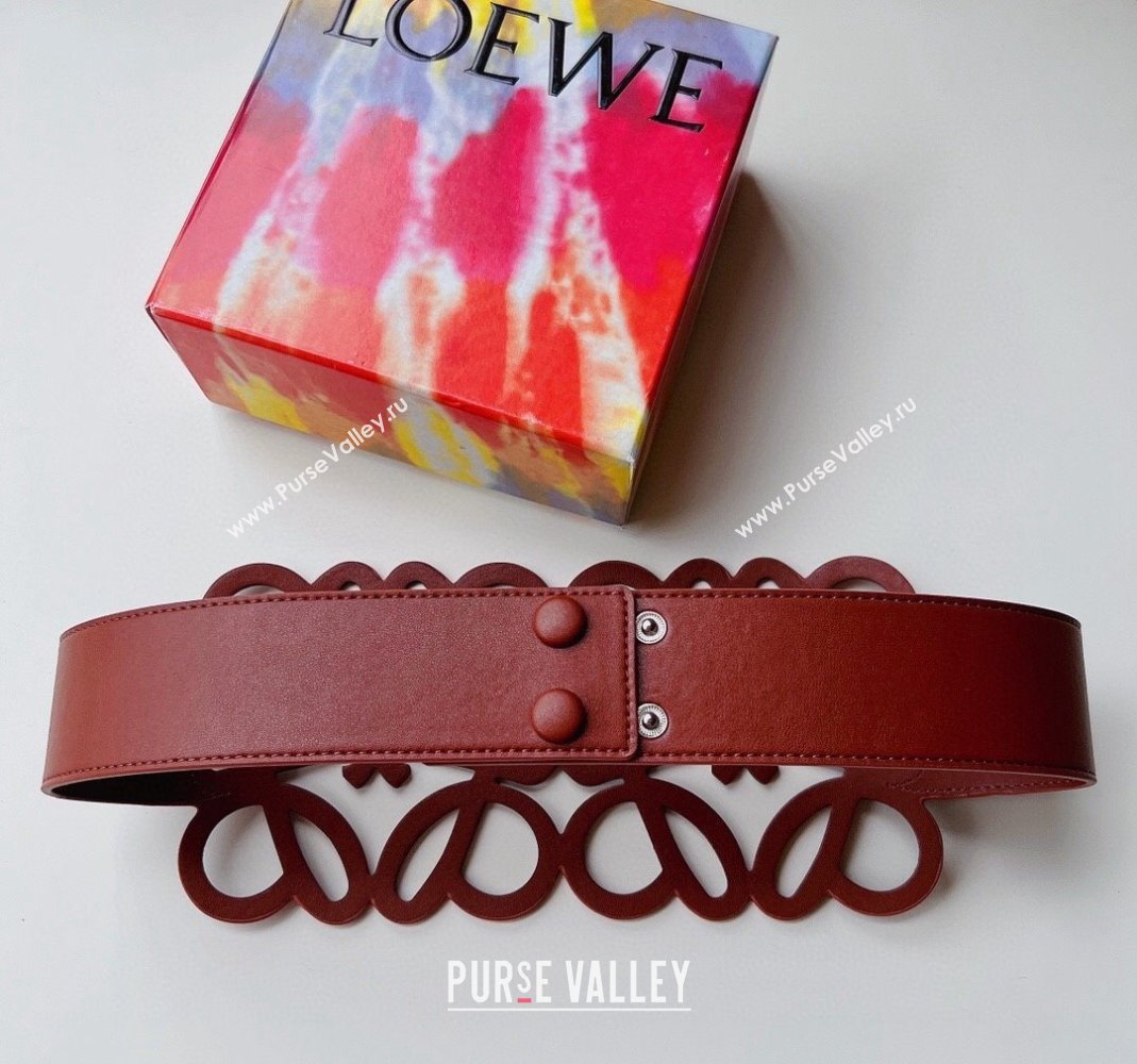 Loewe Anagram cut-out waist belt 13cm in smooth calfskin 2023 (99-231207043)