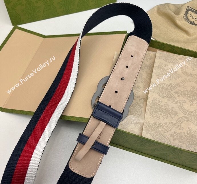 Gucci GG Belt 3.8cm in Leather and Web Fabric 2023 1207 (99-231207055)