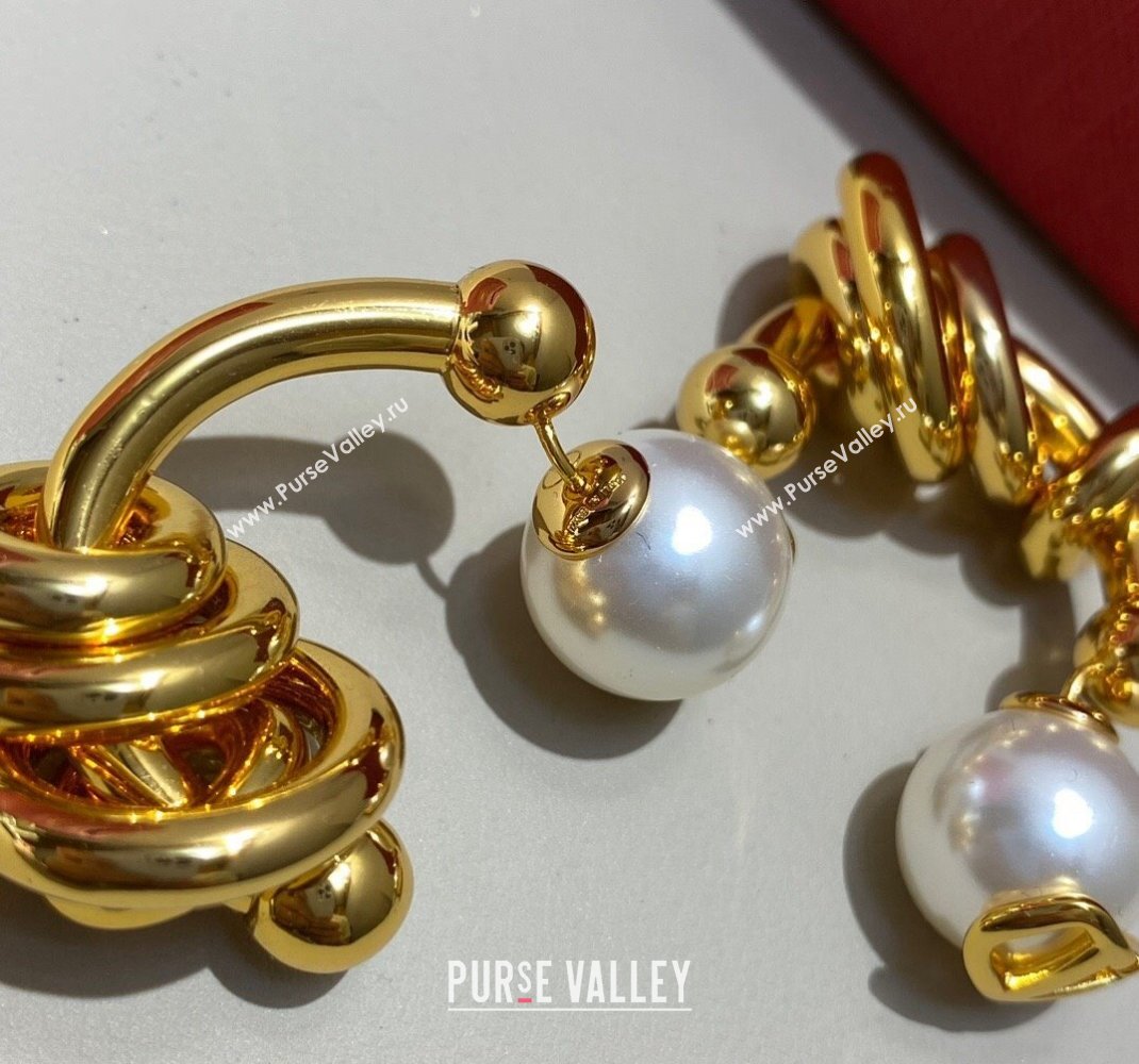 Valentino Vintage Earrings with Pearl Gold 2023 1207 (YF-231207058)