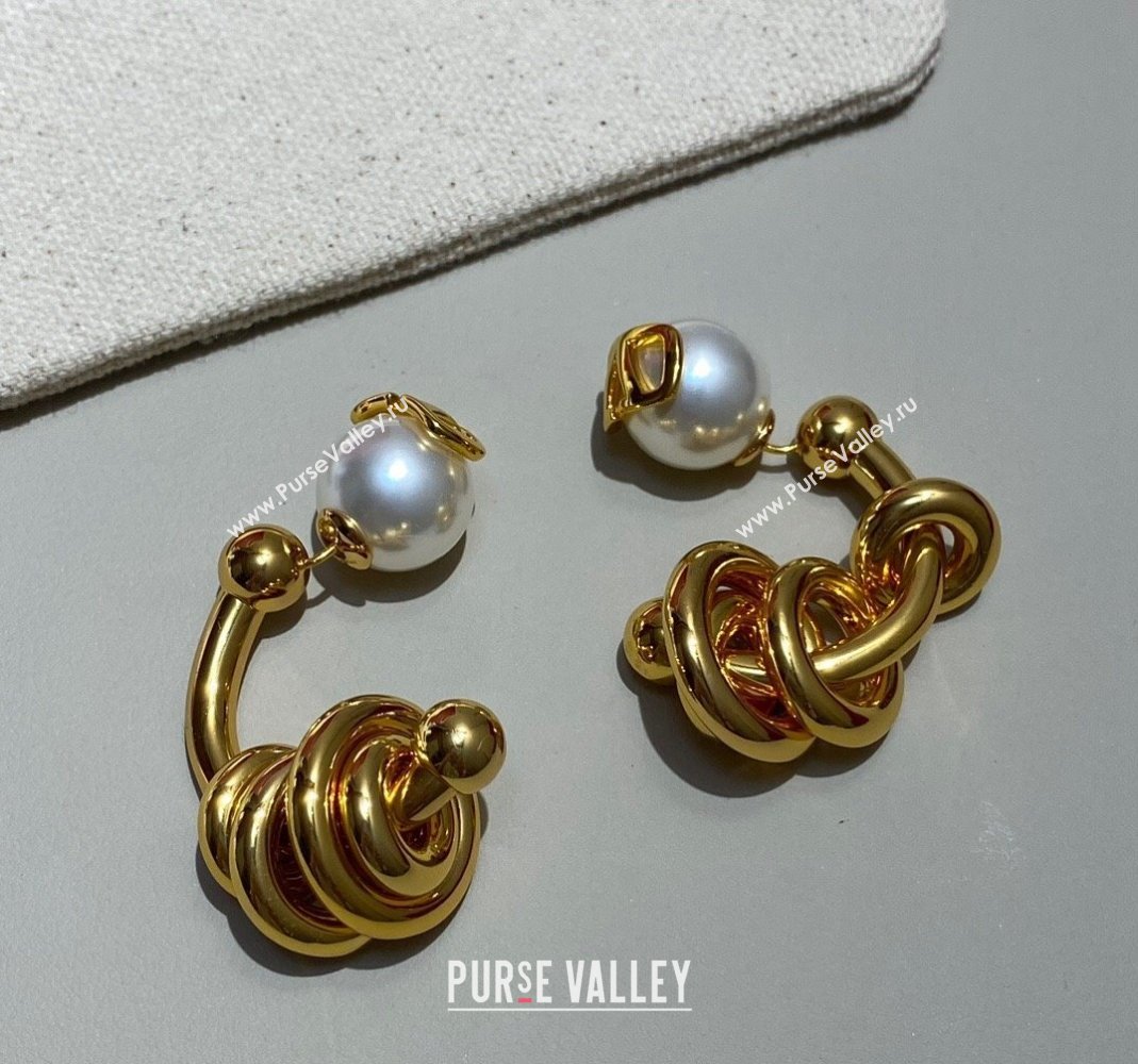 Valentino Vintage Earrings with Pearl Gold 2023 1207 (YF-231207058)