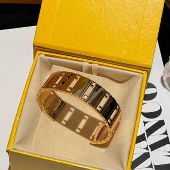 Fendi Stripes Cuff Bracelet Gold 2023 (YF-231207068)